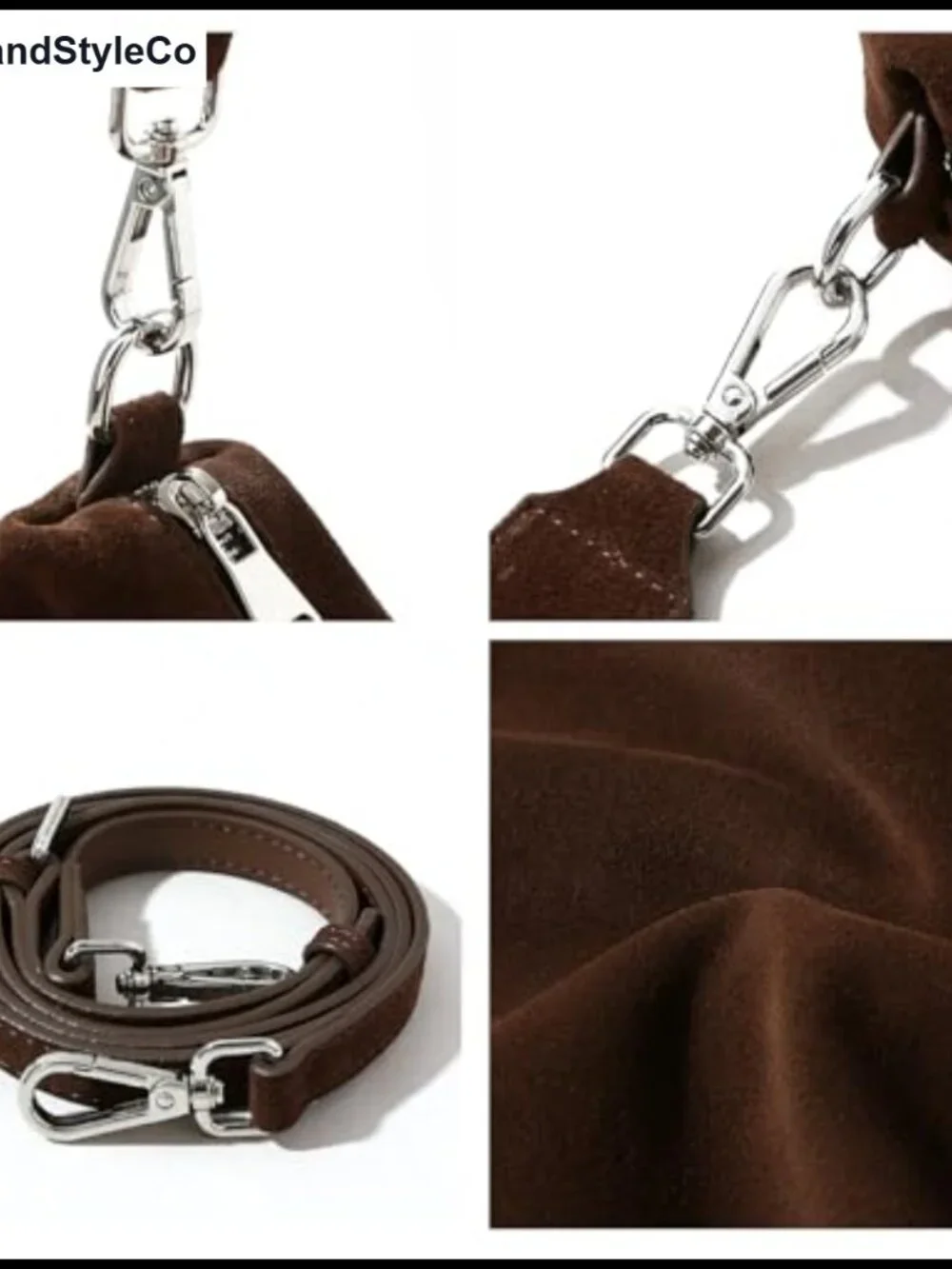 Genuine Leather Suede Women's Tote Bag Hobo Shoulder Crossbody Purse